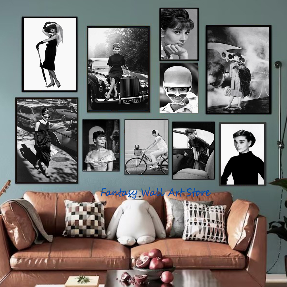 Luxury Lifestyle Pictures - Audrey Hepburn Photography Retro Poster Black
